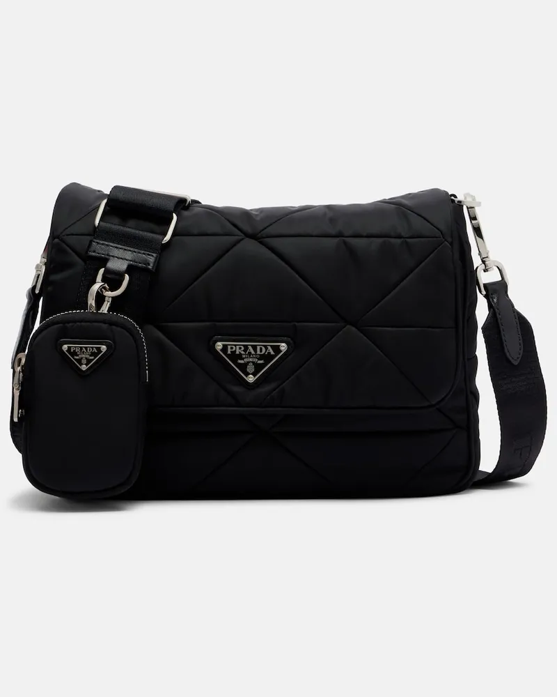 Prada Schultertasche aus Re-Nylon Schwarz