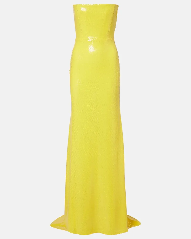 Alex Perry Robe mit Pailletten Gelb