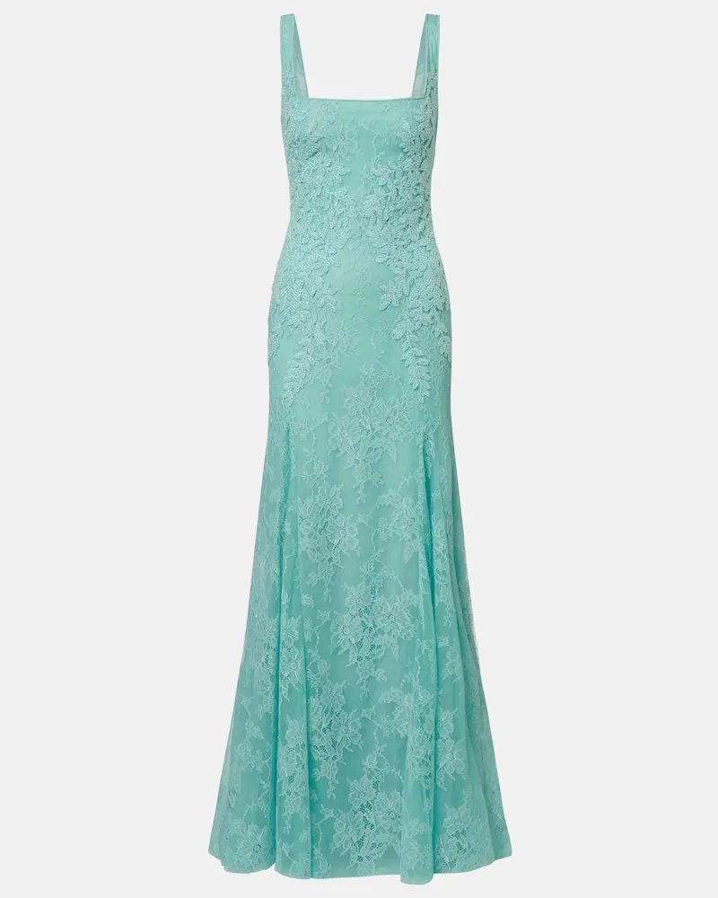 COSTARELLOS Robe aus Spitze Blau