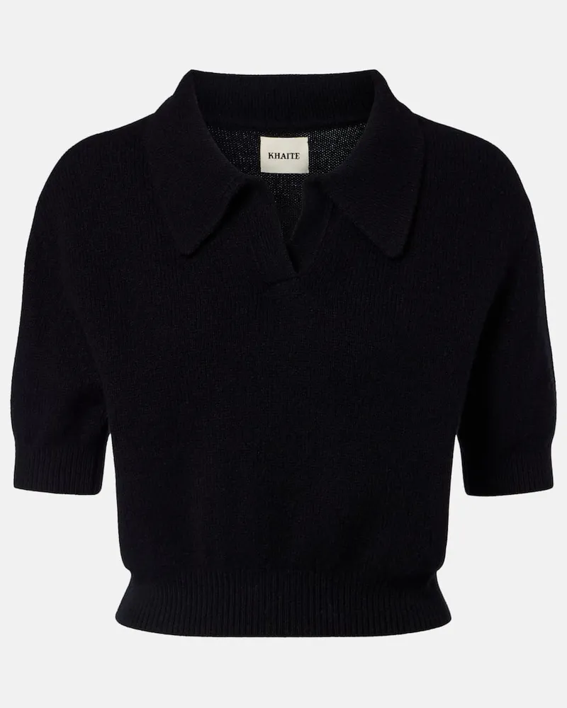 KHAITE Top Leni aus Wolle und Kaschmir Schwarz