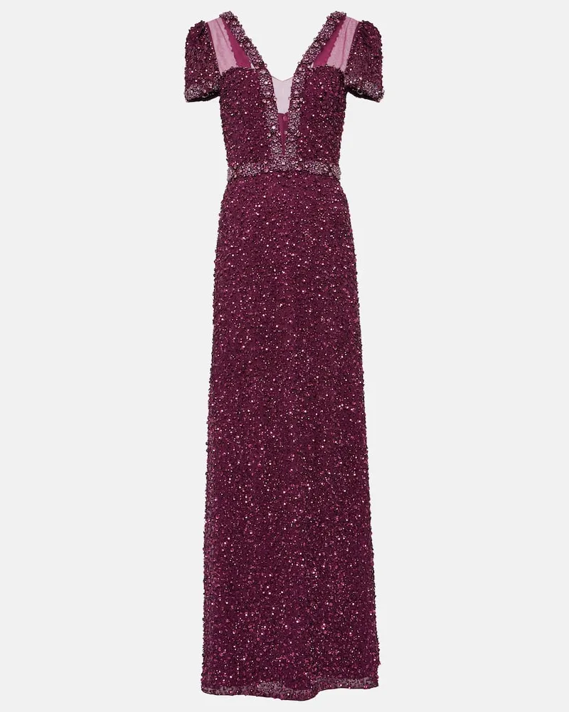 Jenny Packham Robe mit Pailletten Violett