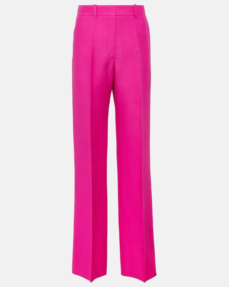 Valentino Garavani Weite Hose aus Crepe Couture Pink