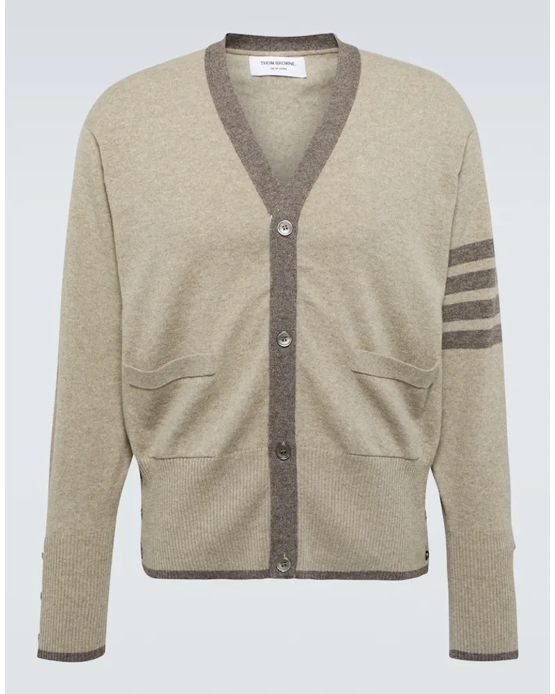 Thom Browne Cardigan 4-Bar aus Kaschmir Beige