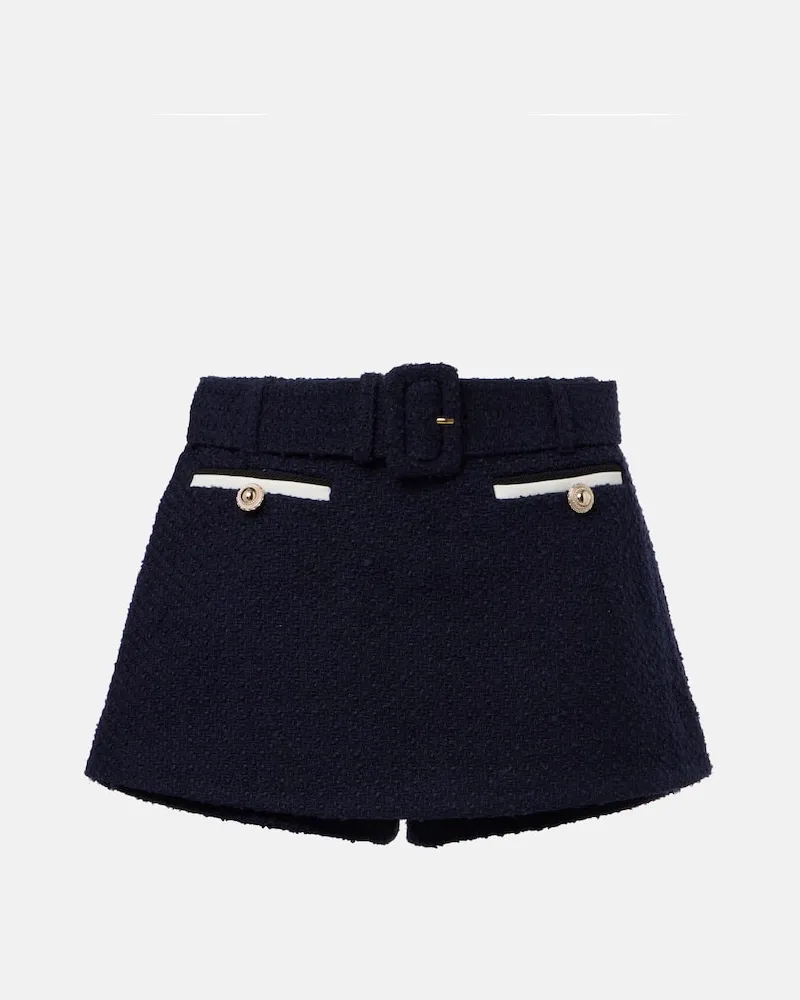 Self-Portrait Skort aus Bouclé Blau