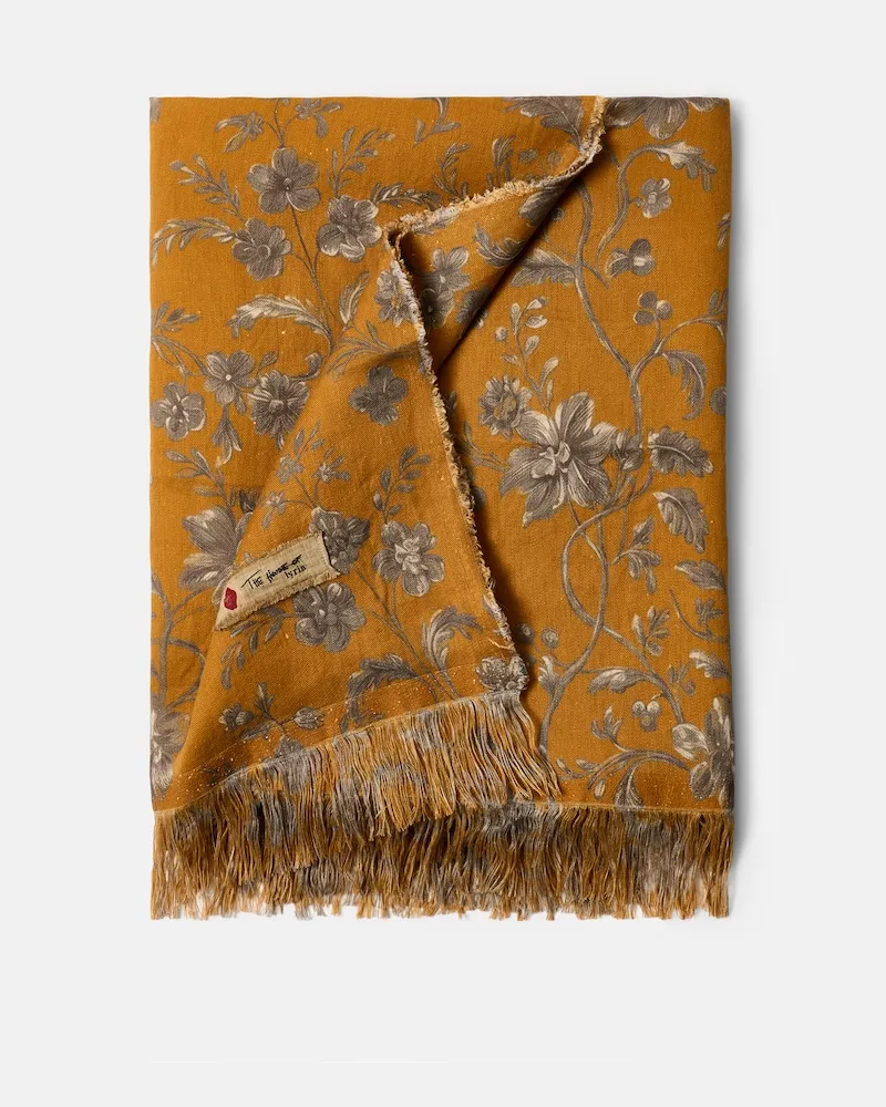 The House of Lyria Tischdecke Tormento aus Leinen Gold