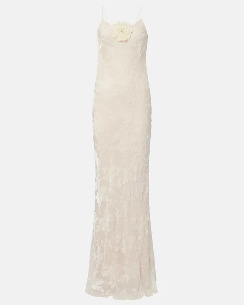 Rodarte Robe aus Devoré Weiß