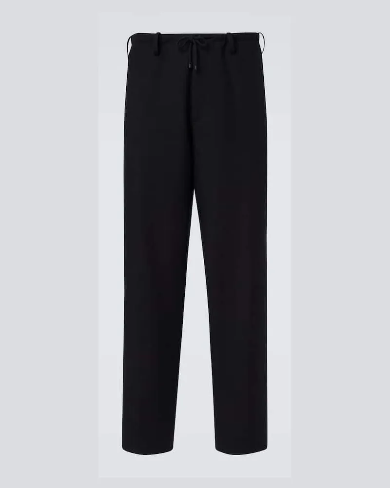 Dries van Noten Gerade Hose Penny aus Wolle Schwarz