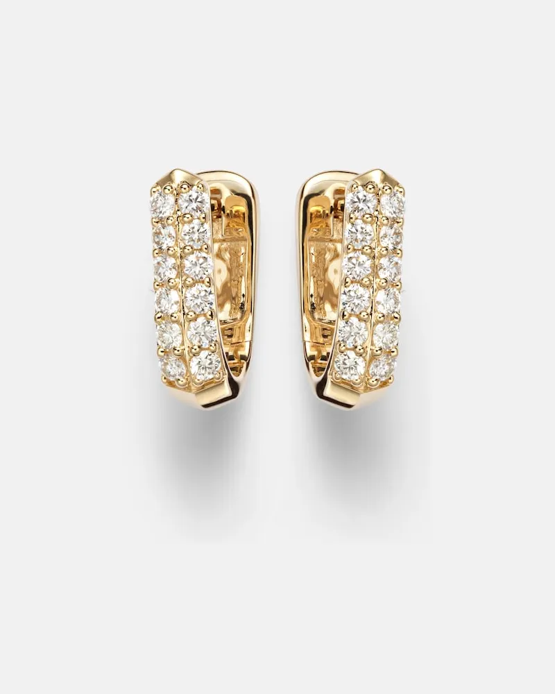 Stone & Strand Ohrringe Knife Edge Wide aus 14kt Gelbgold mit Diamanten Gold