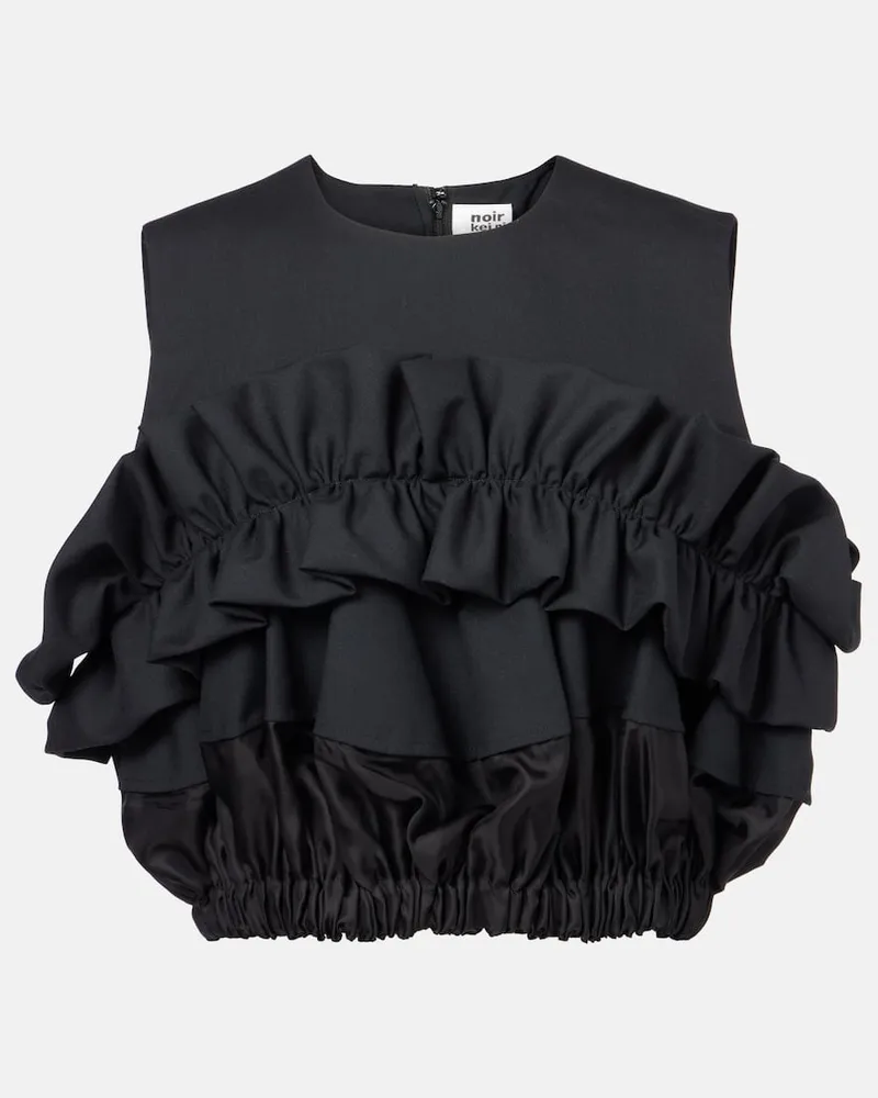Noir Kei Ninomiya Top aus Wolle Schwarz