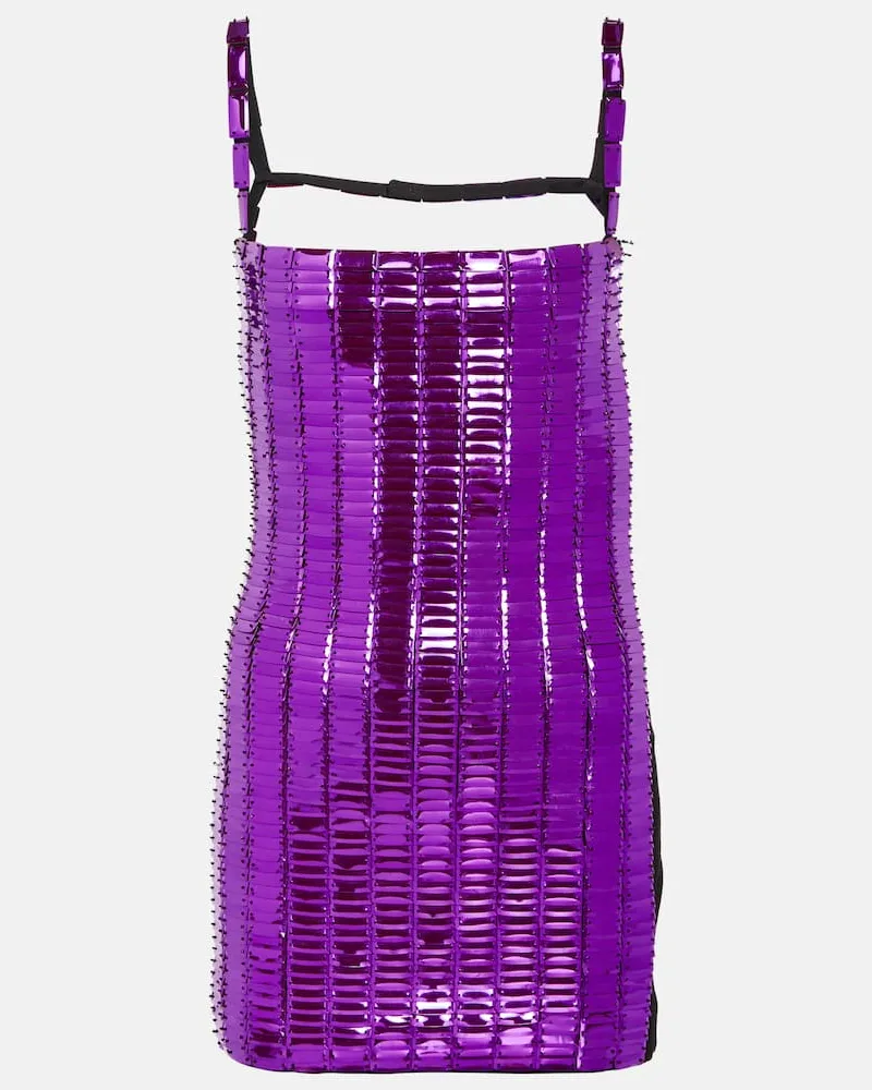 ATTICO Minikleid Rue mit Pailletten Violett