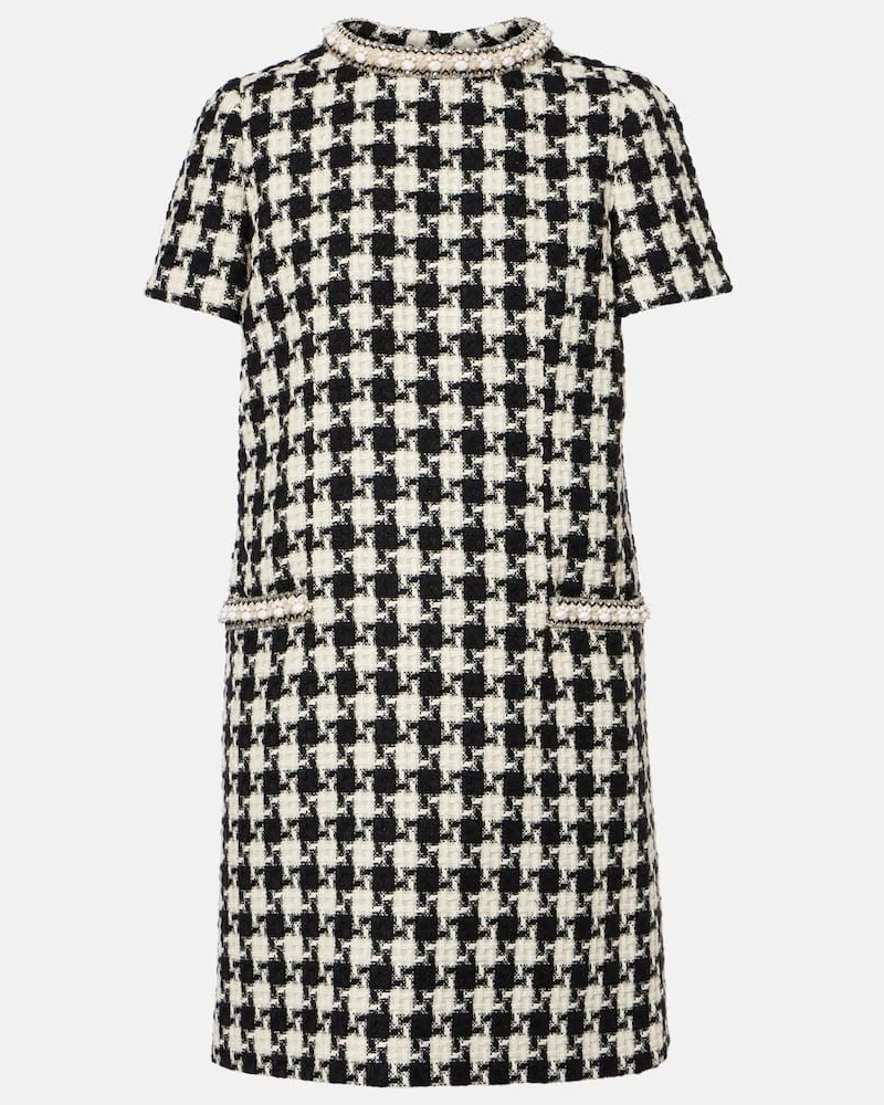 Valentino Garavani Verziertes Minikleid aus Tweed Weiß