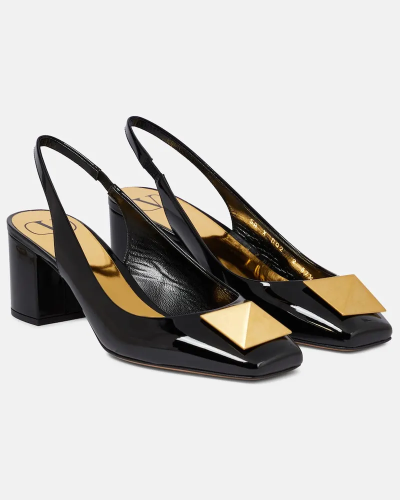 Valentino Garavani Slingback-Pumps One Stud 70 aus Lackleder Schwarz