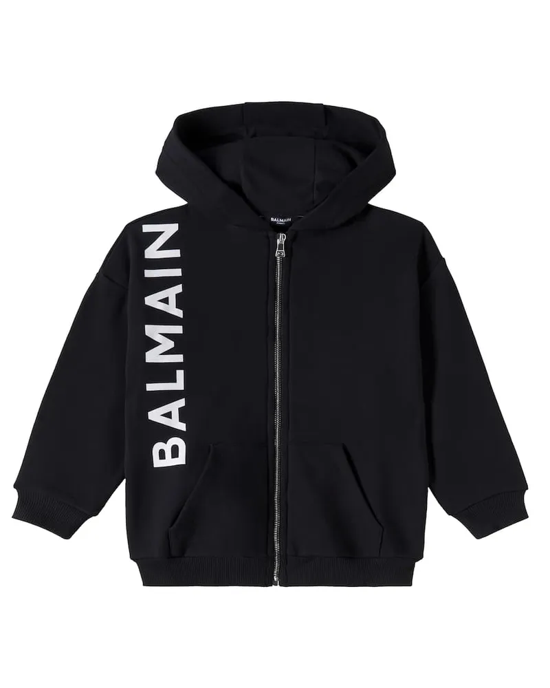 Balmain Kapuzenjacke aus Baumwolle Schwarz
