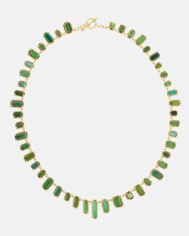 Octavia Elizabeth Halskette Bermuda Botany Eternity aus 18kt Gelbgold mit Turmalin Multicolor