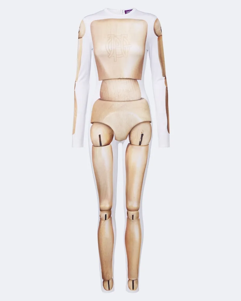 Jean Paul Gaultier Trompe l’œil Catsuit aus Jersey Multicolor