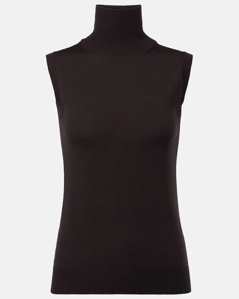 SPORTMAX Top Vertigo aus Schurwolle Braun