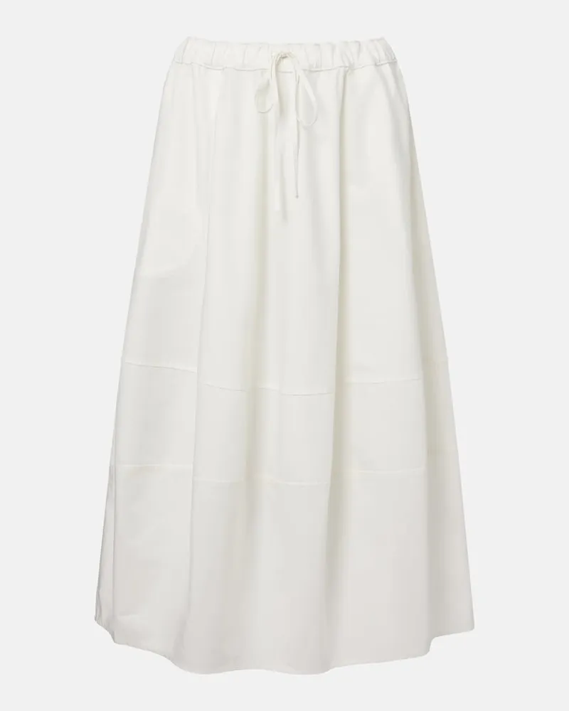 Ralph Lauren Midirock aus Baumwollpopeline Weiß