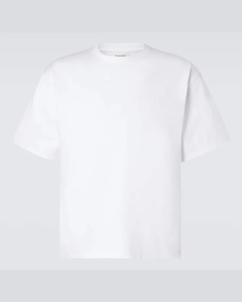 Saint Laurent T-Shirt aus Baumwoll-Jersey Weiß