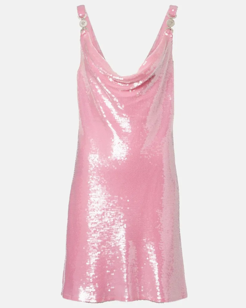 Versace Slipdress Medusa '95 mit Pailletten Rosa