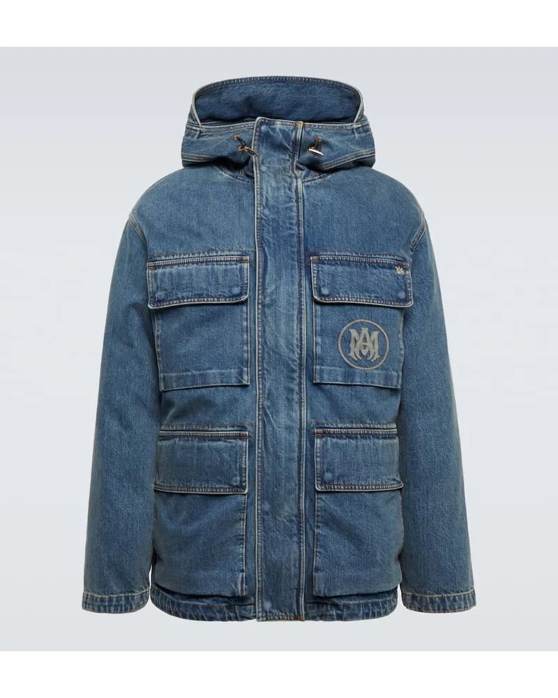 Amiri Daunenjacke aus Denim Blau