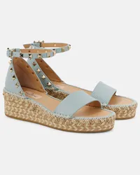 Valentino Garavani Espadrille-Sandalen Rockstud aus Leder Blau