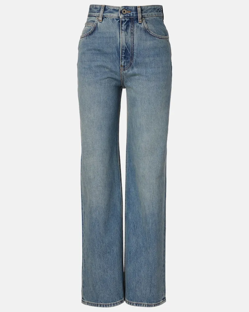 Loewe High-Rise Wide-Leg Jeans Blau