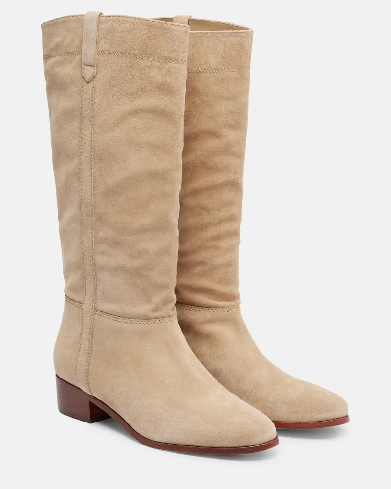 Veronica Beard Stiefel aus Veloursleder Beige