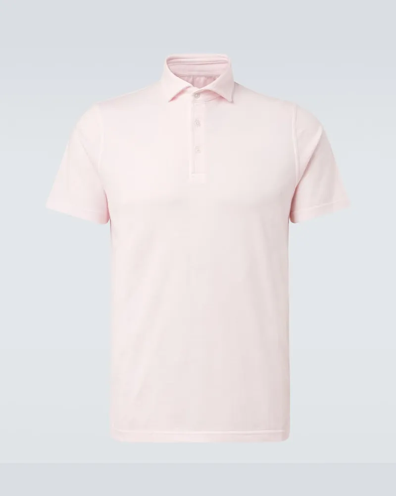Fedeli Polohemd aus Baumwoll-Jersey Rosa
