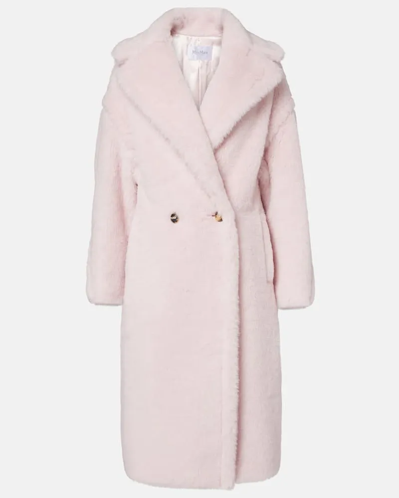 Max Mara Mantel Tedgirl aus Alpakawolle, Wolle und Seide Pink