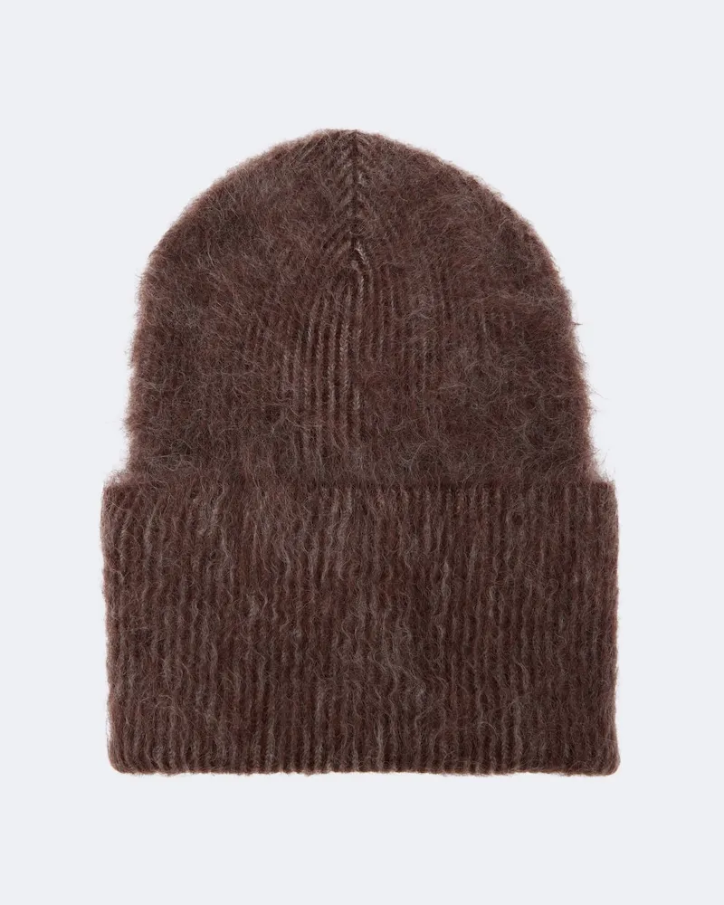 Brunello Cucinelli Mütze aus Mohair, Alpakawolle und Wolle Braun