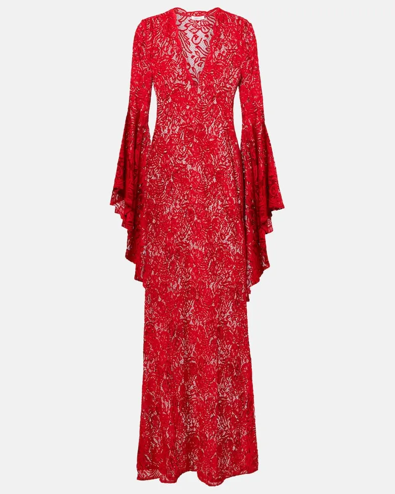 Alexandra Miro Maxikleid Kara aus Spitze Rot