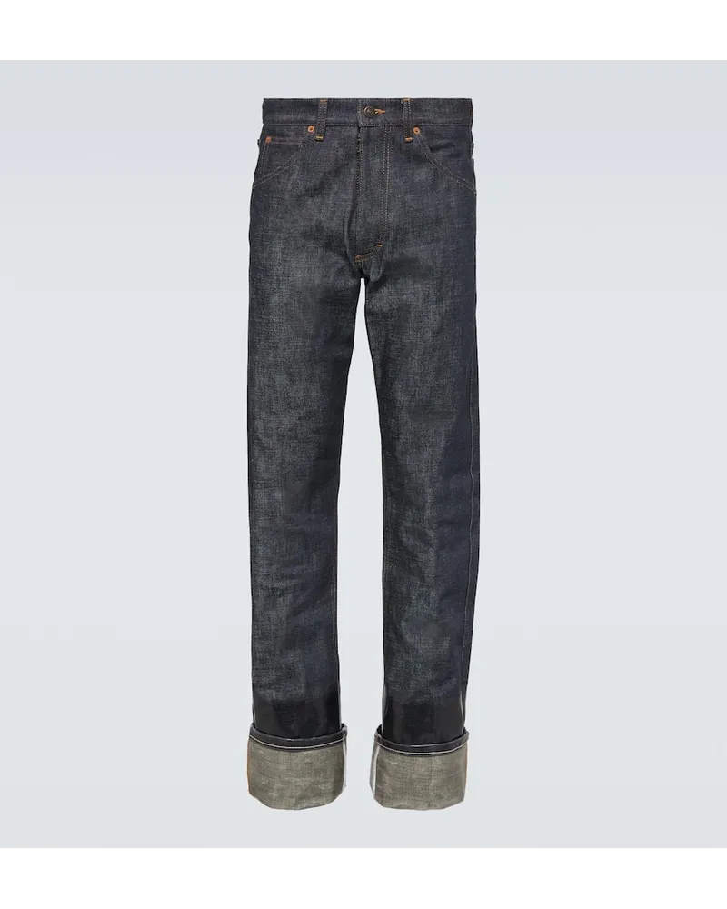 Maison Margiela Mid-Rise Straight Jeans Blau