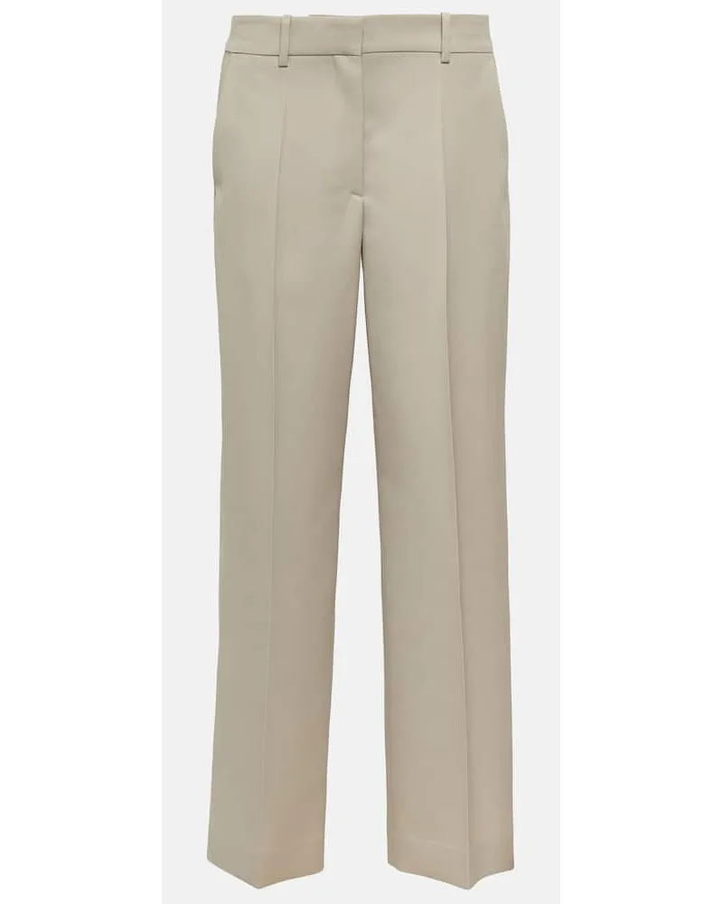 The Row High-Rise-Hose aus Wolle Beige