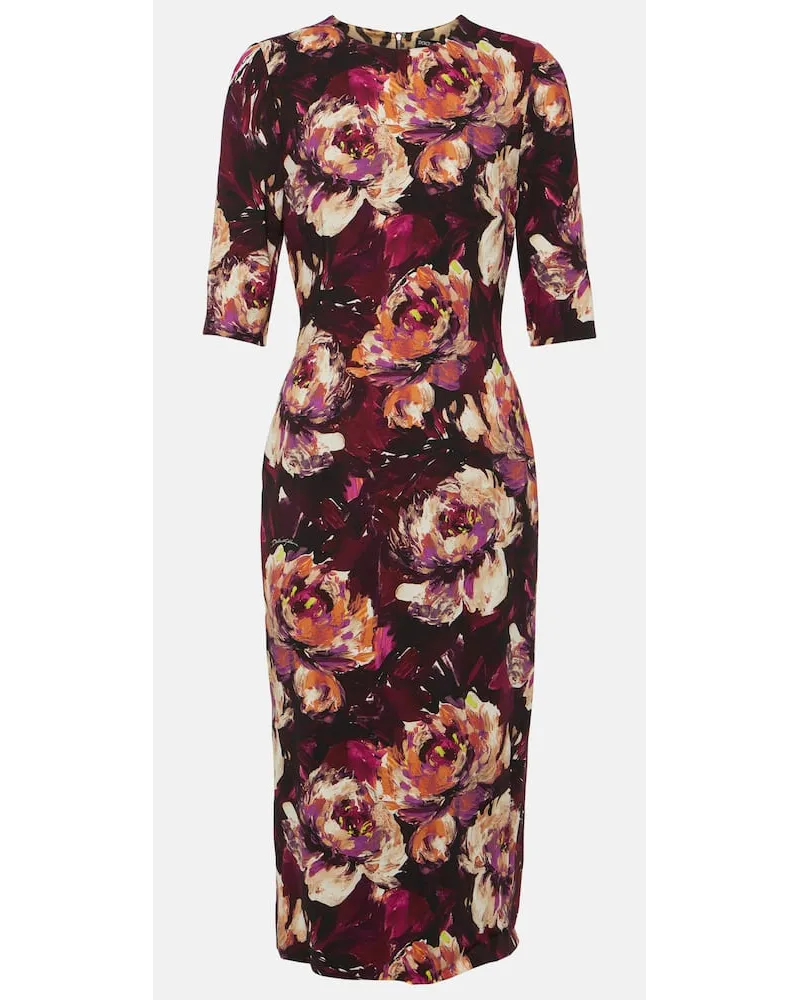 Dolce & Gabbana Midikleid aus Cady Multicolor