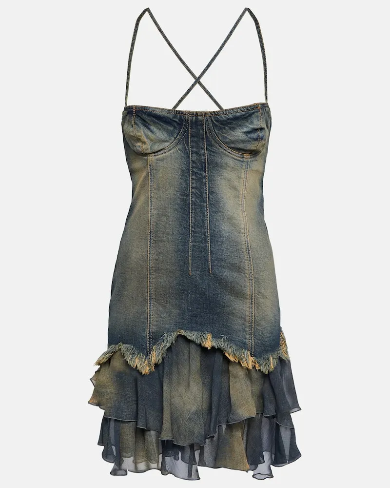 Blumarine Minikleid aus Denim Blau