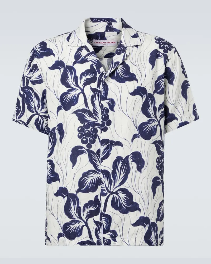 Orlebar Brown Hemd Maitan aus Leinen Weiß