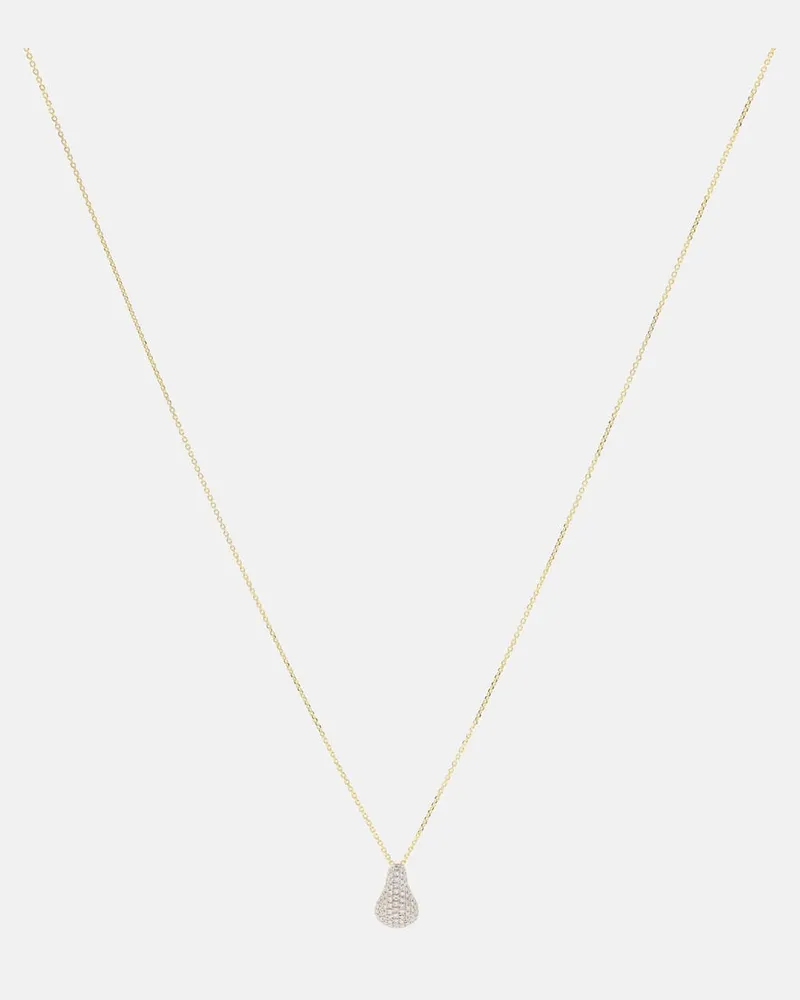 Stone & Strand Halskette Droplet aus 14kt Gelbgold mit Diamanten Gold