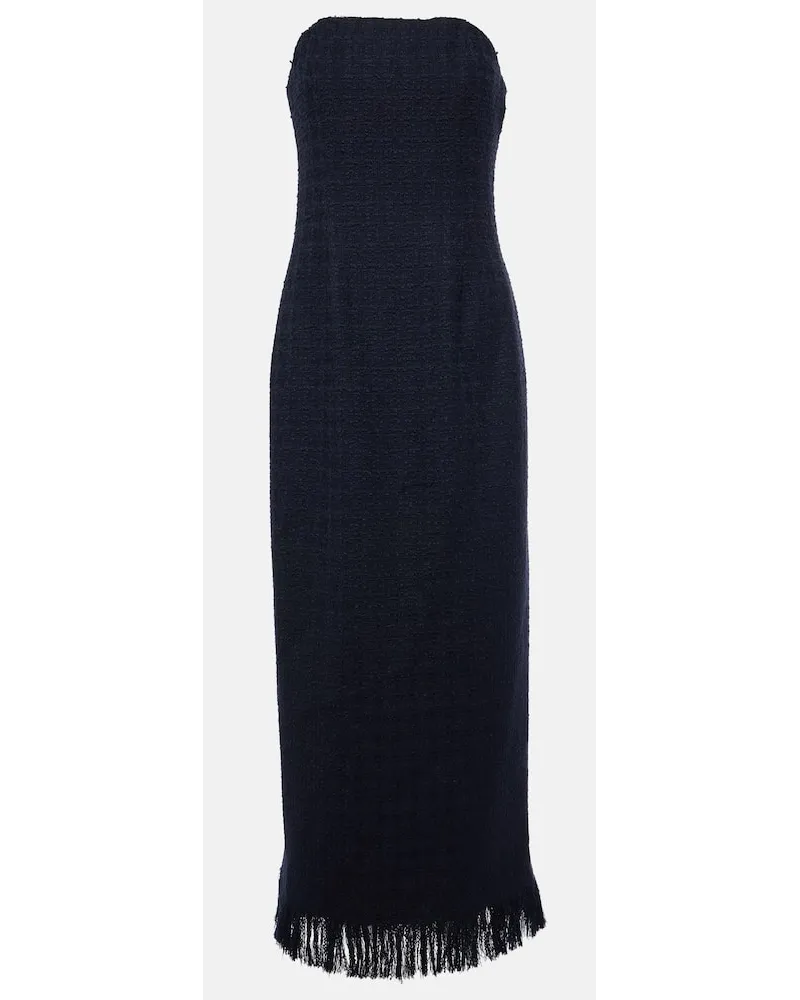 Oscar de la Renta Kleid aus Tweed Blau