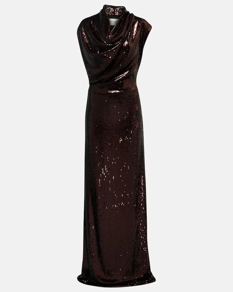 TOVE Robe Azalea mit Pailletten Braun