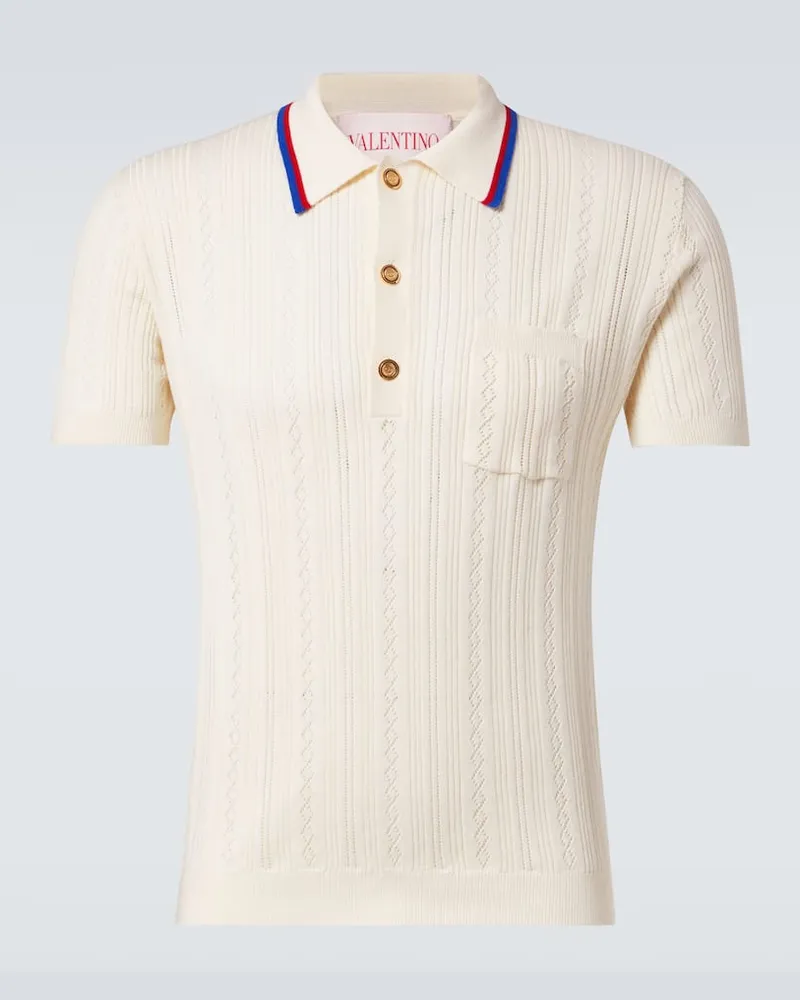 Valentino Garavani Polopullover aus Baumwolle Weiß