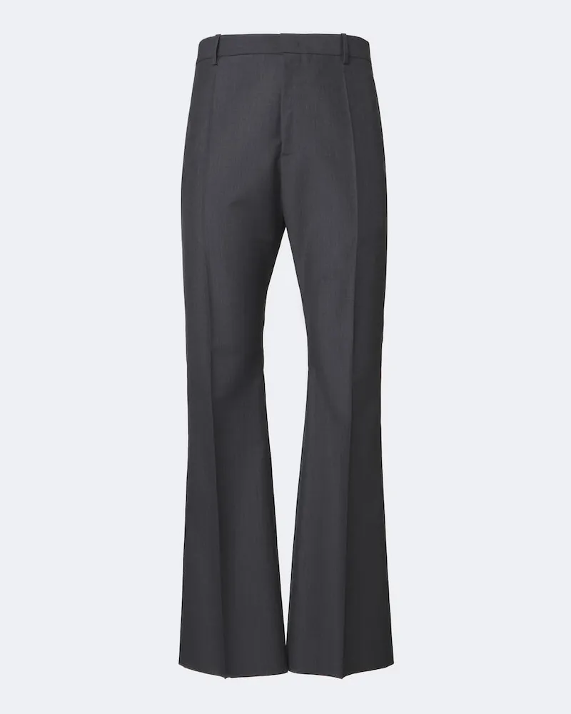 Jil Sander Schlaghose aus Wolle und Mohair Grau
