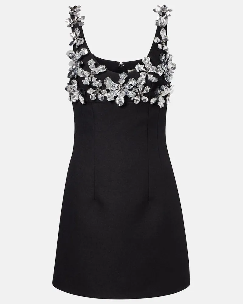 EMILIA WICKSTEAD Verziertes Minikleid Einna aus Crêpe Schwarz