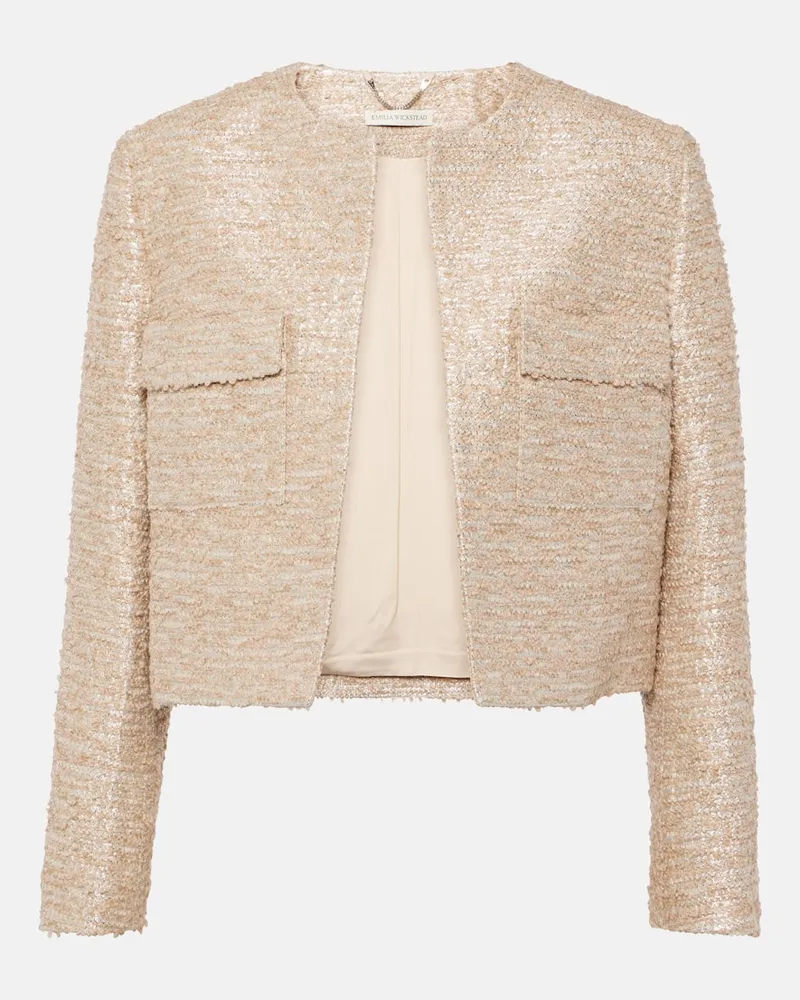 EMILIA WICKSTEAD Cropped-Jacke Pheblia aus Tweed Neutral