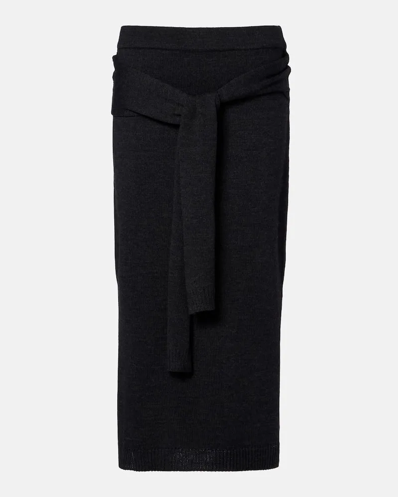 Christophe Lemaire Midirock aus einem Wollgemisch Grau