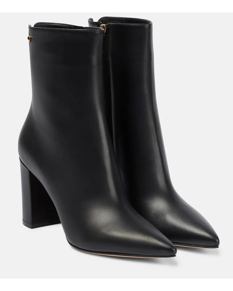 Gianvito Rossi Ankle Boots Piper 85 aus Leder Schwarz
