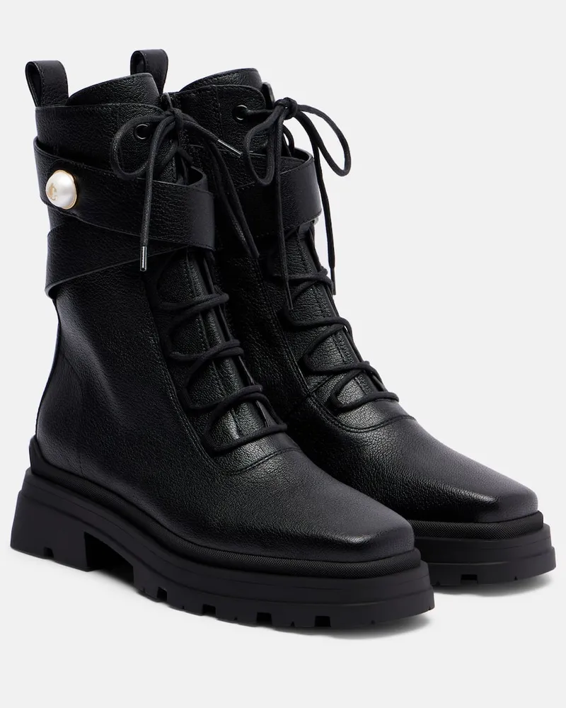 Jimmy Choo Schnürstiefel Noemi 45 aus Leder Schwarz
