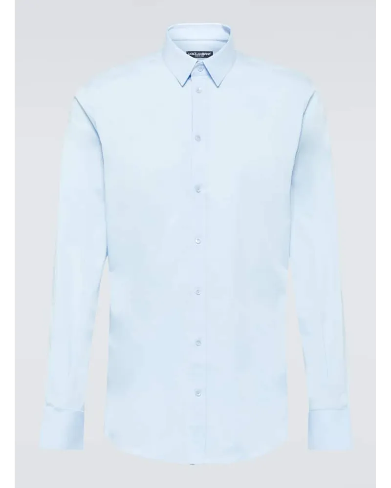 Dolce & Gabbana Oxford-Hemd aus Popeline Blau