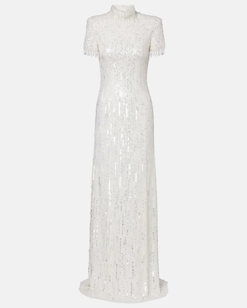 Jenny Packham Verzierte Robe Madeline Weiß
