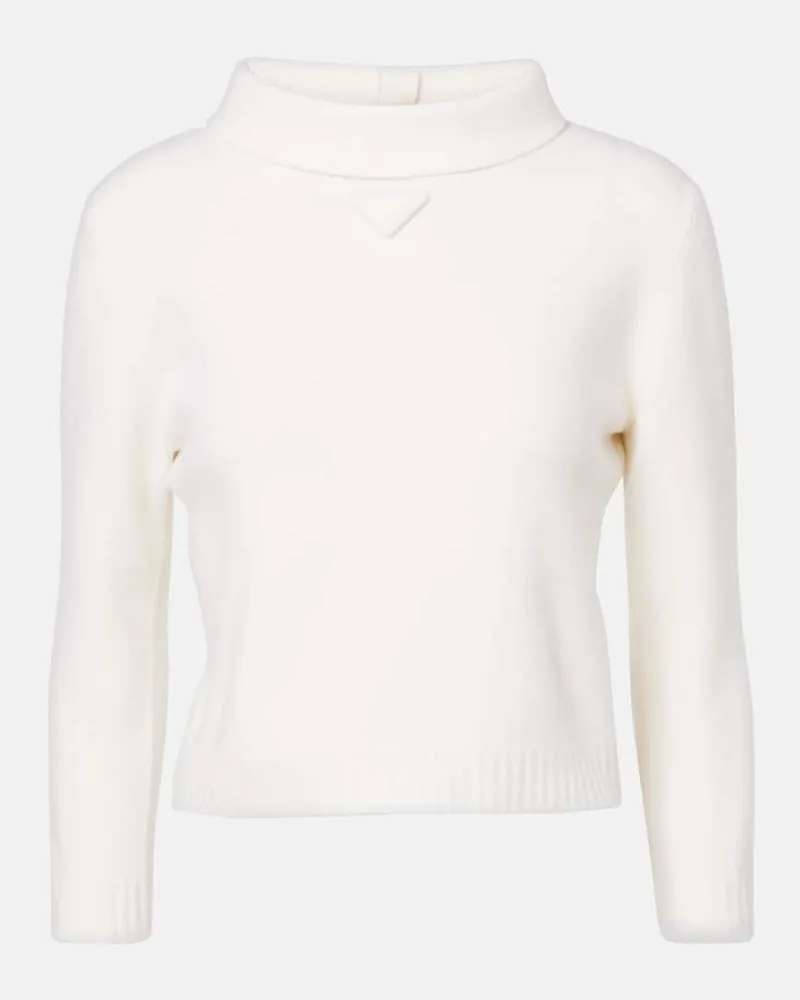 Prada Pullover aus Schurwolle Weiß