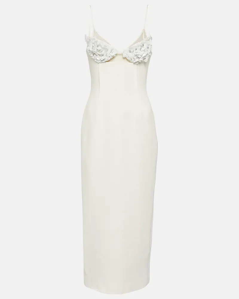 David Koma Verziertes Midikleid aus Cady Weiã